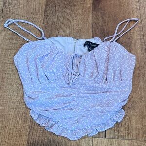 Women’s Cotton Candy brand purple floral crop tank top sz Small